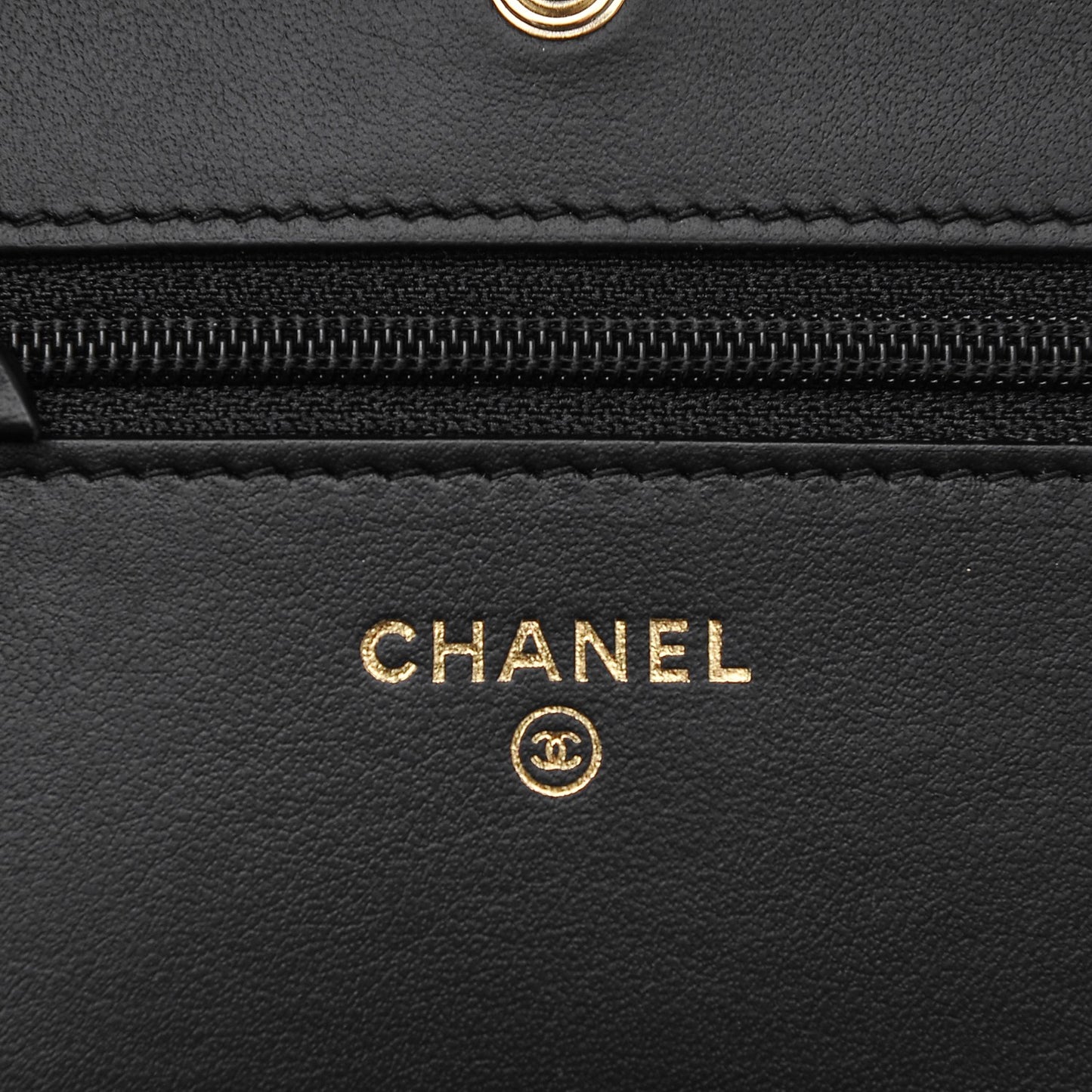 Aged Calfskin Quilted Lucky Charms 2.55 Reissue Wallet On Chain WOC Black