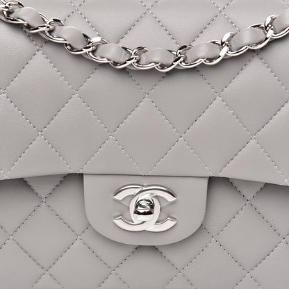 Chanel Lambskin Quilted Small Double Flap Grey 11 of 12