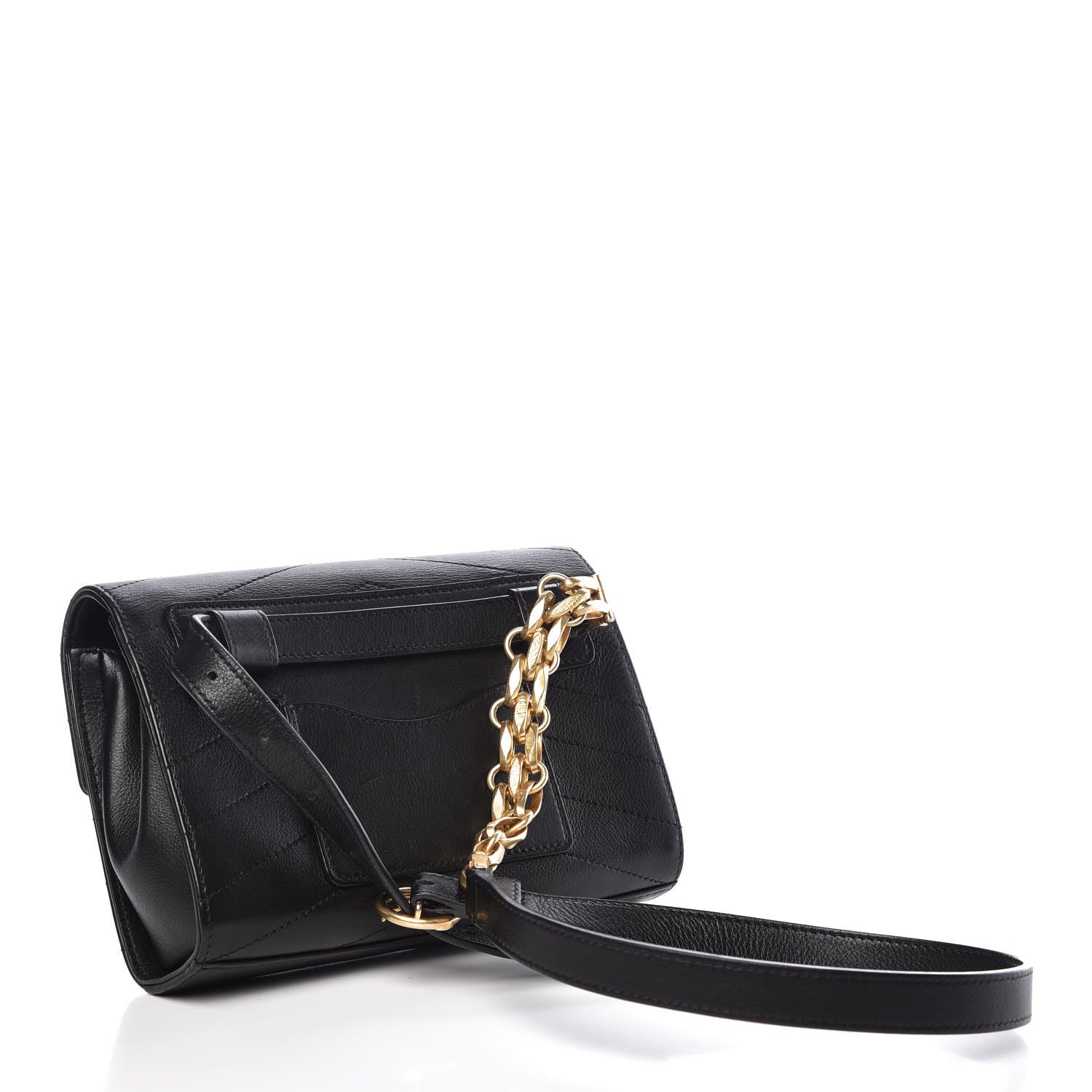 Chanel Calfskin Chevron Stitched Coco Waist Bag Black 3 of 9