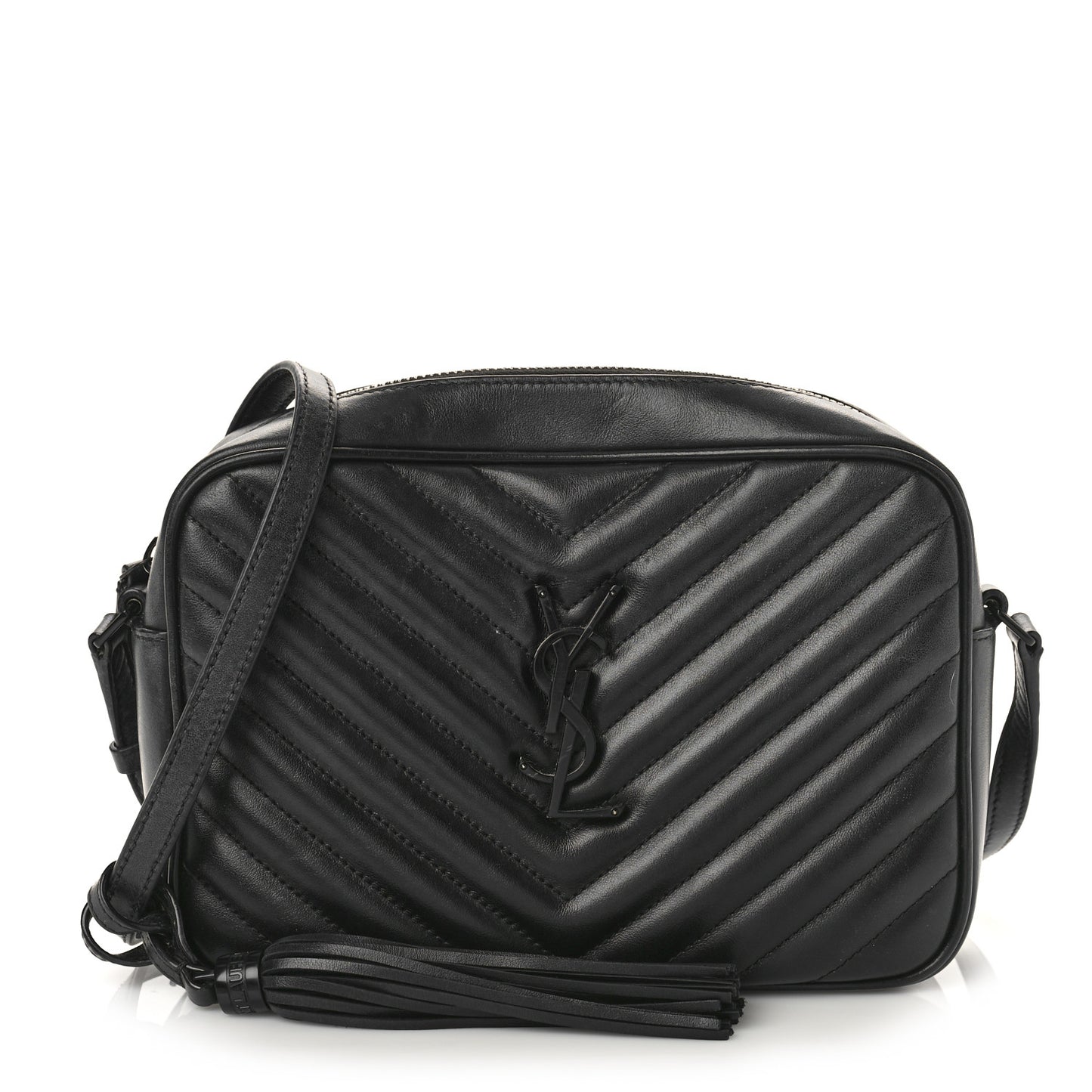 Calfskin Matelasse Monogram Monochrome Lou Camera Bag Black