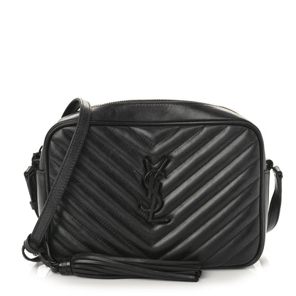 Saint Laurent Calfskin Matelasse Monogram Monochrome Lou Camera Bag Black 1 of 15