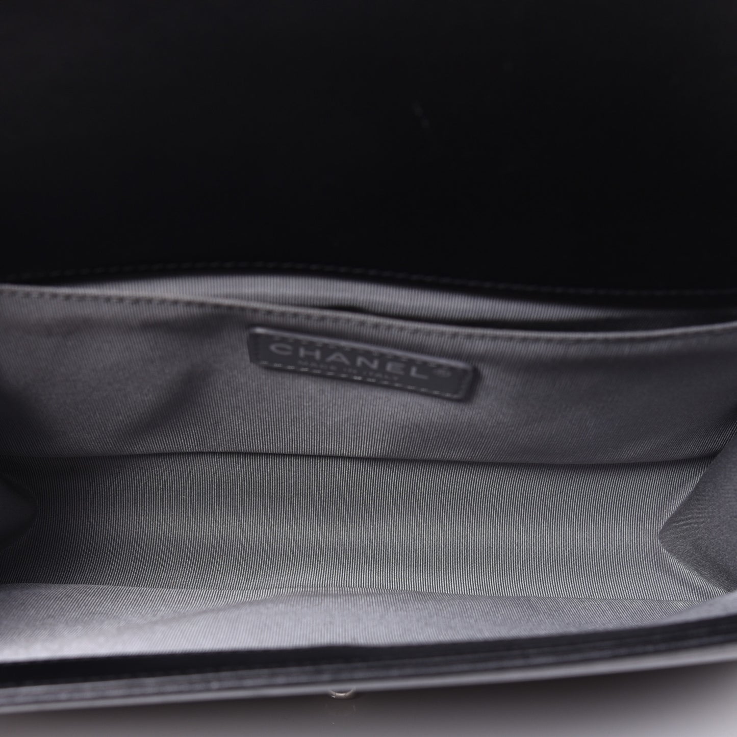 Calfskin Chevron Quilted Medium Boy Flap Black