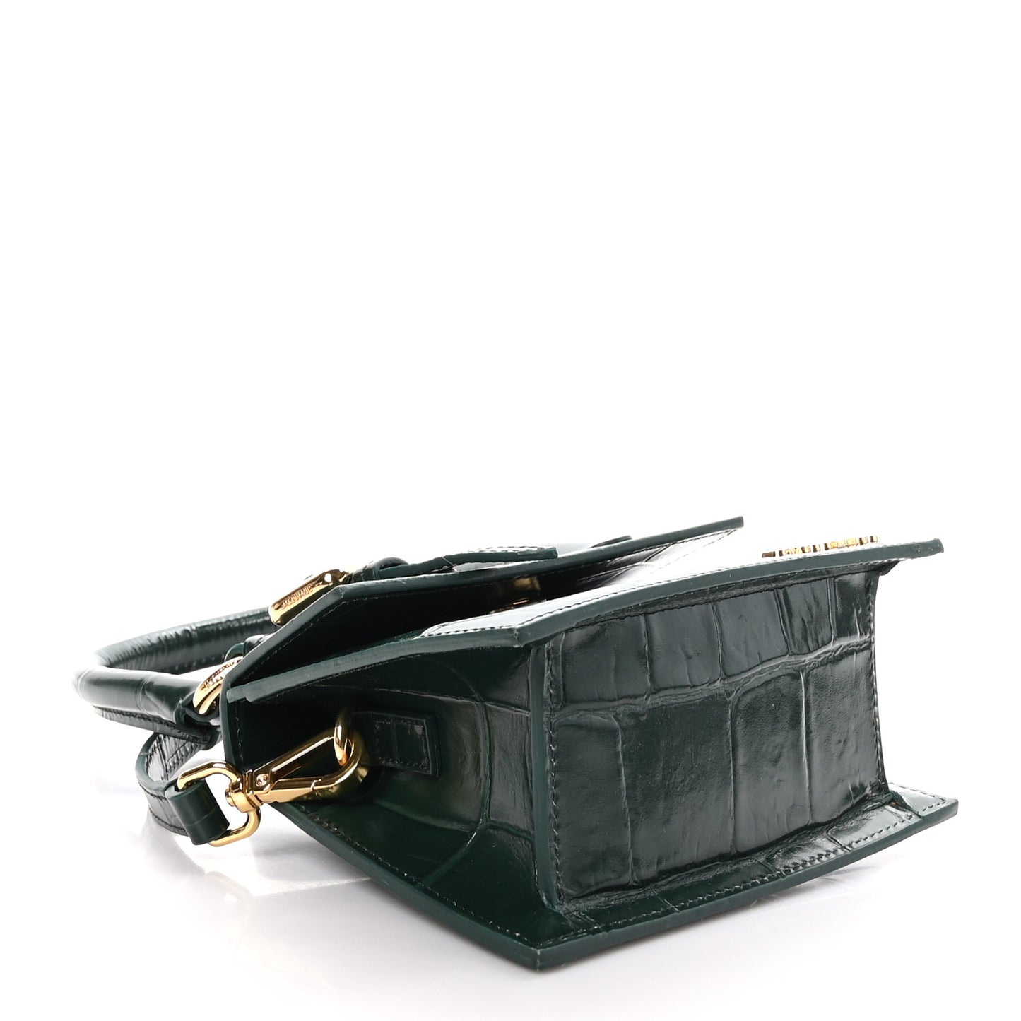 Calfskin Crocodile Embossed Le Chiquito Moyen Dark Green