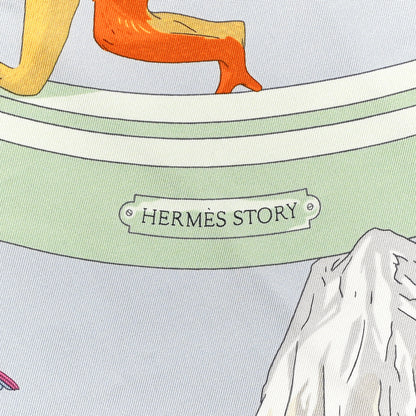 Hermes Silk Story 90 Scarf Bleu Glacier Rose Multicolor 2 of 4