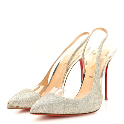 Christian Louboutin Mini Glitter PVC Specchio Optisexy 100 Pumps 39.5 Ivory Light Gold 2 of 8
