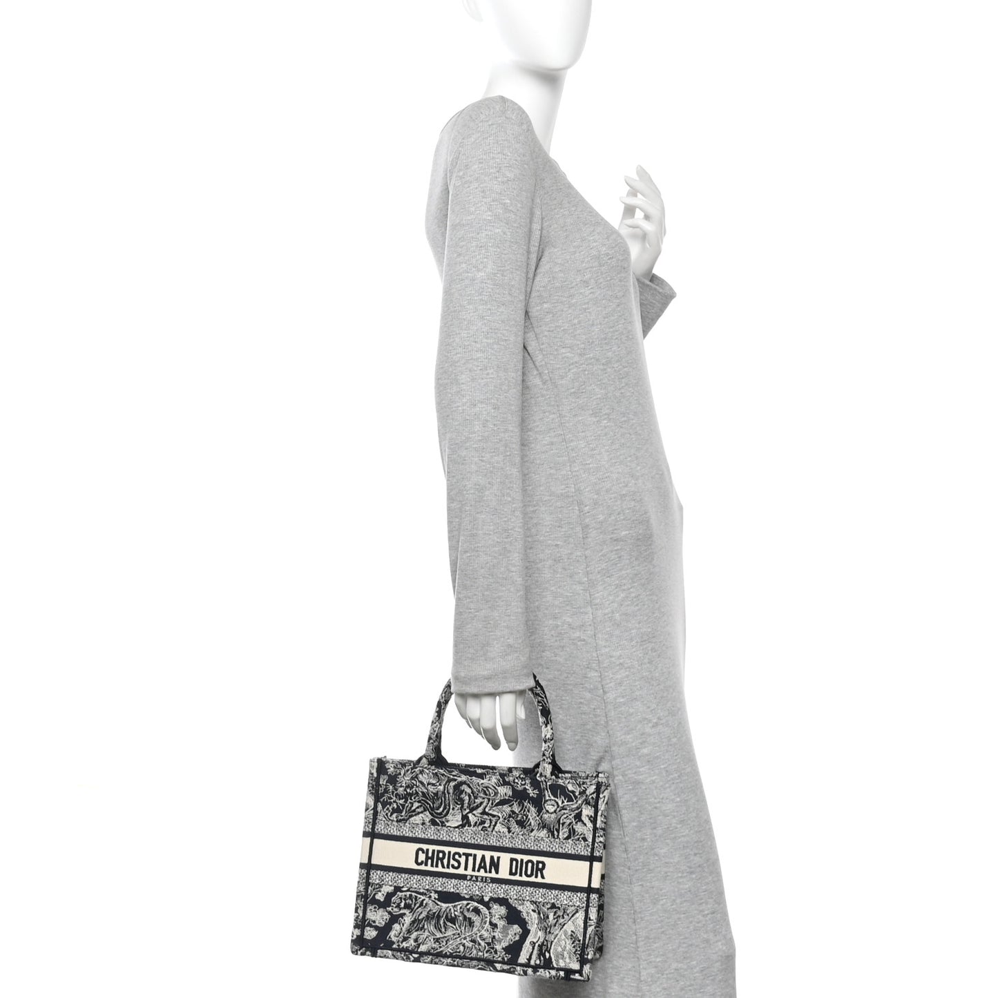 Canvas Embroidered Small Dioriviera Toile De Jouy Book Tote Blue