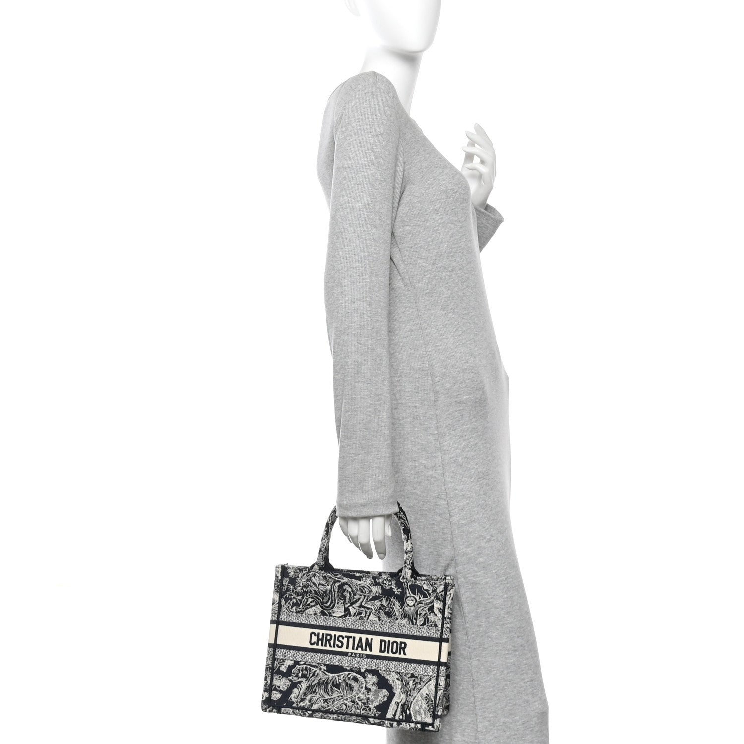 Christian Dior Canvas Embroidered Small Dioriviera Toile De Jouy Book Tote Blue 2 of 11