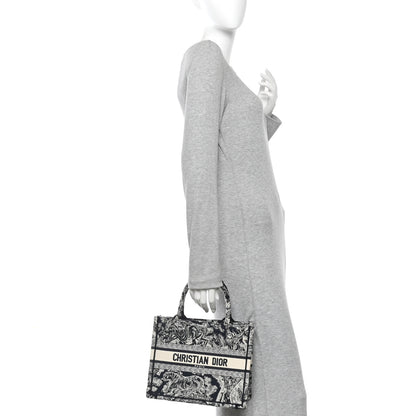 Christian Dior Canvas Embroidered Small Dioriviera Toile De Jouy Book Tote Blue 2 of 11