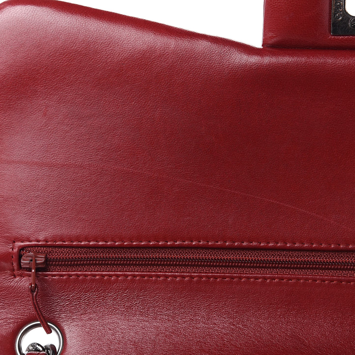 Lambskin Quilted Jumbo Double Flap Dark Red