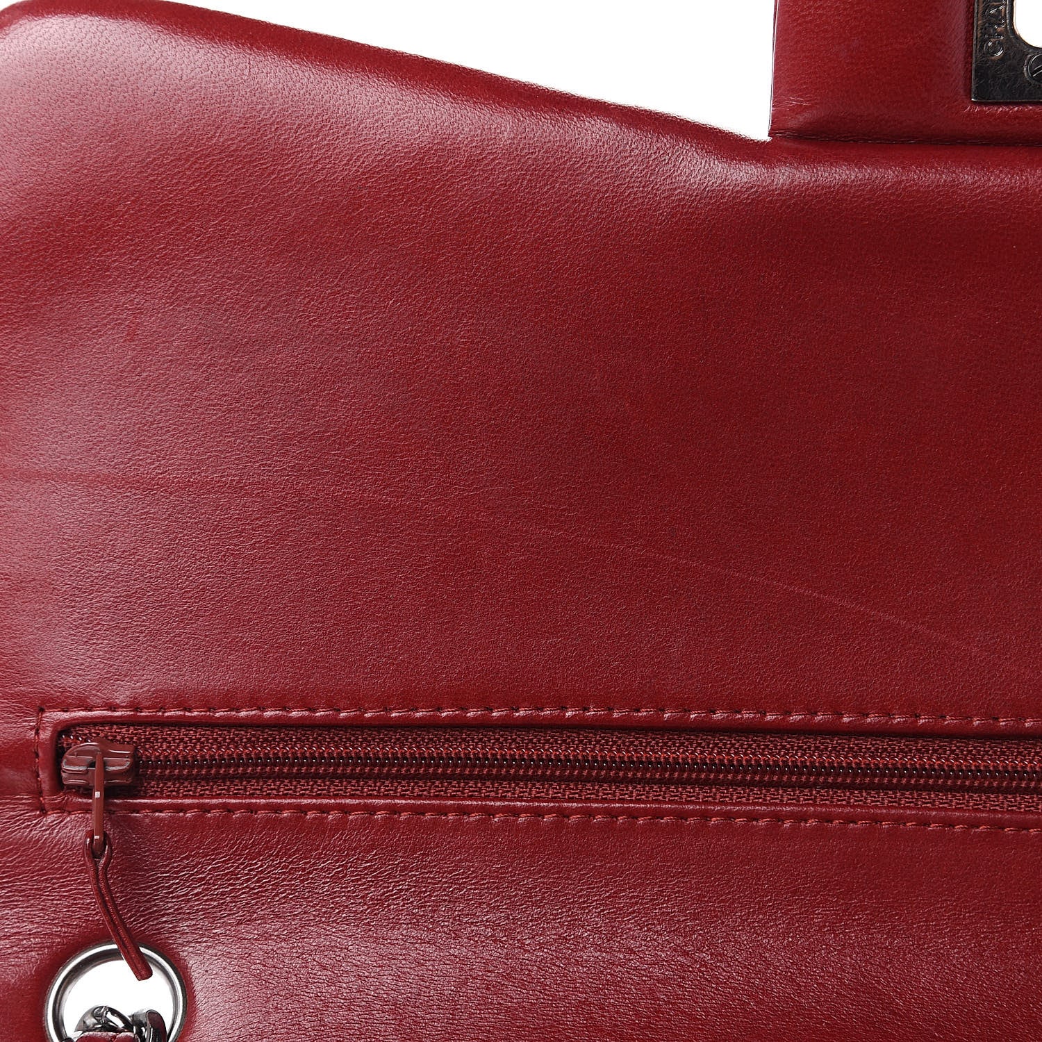 Chanel Lambskin Quilted Jumbo Double Flap Dark Red 19 of 19
