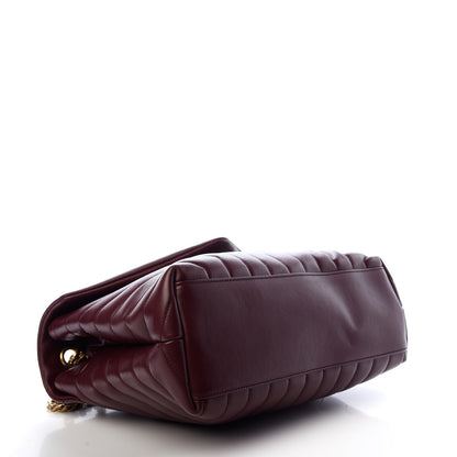 Saint Laurent Calfskin Y Quilted Monogram Medium Loulou Chain Satchel Rouge Legion 4 of 10