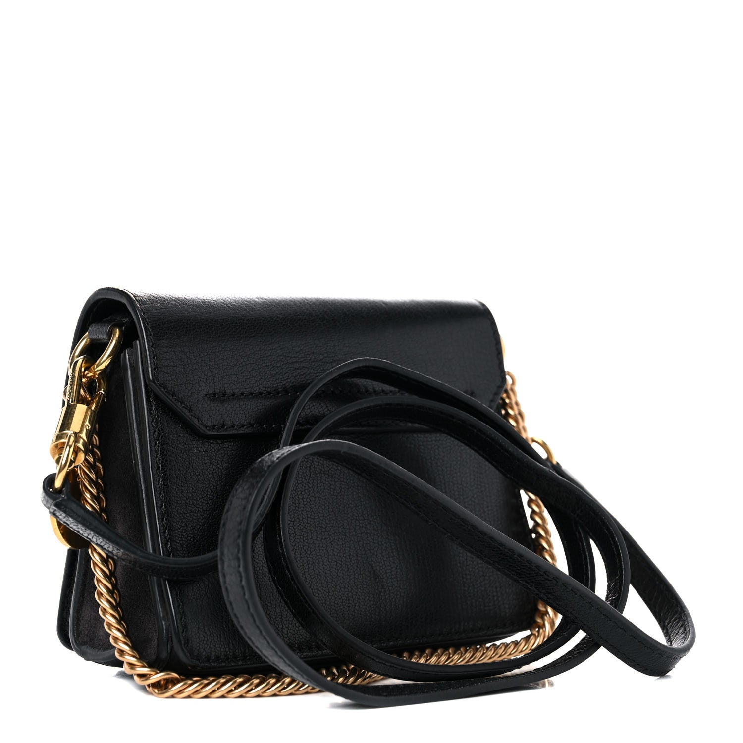 Givenchy Goatskin Suede Mini GV3 Shoulder Bag Black 2 of 8