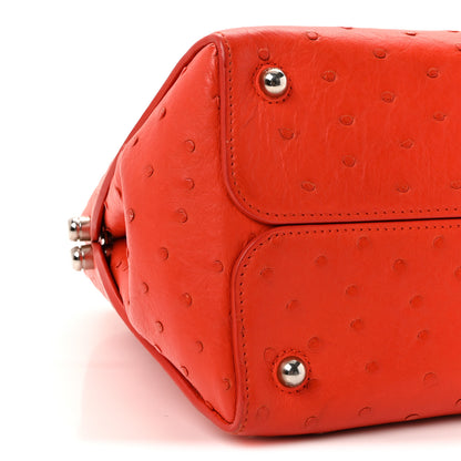 Christian Dior Ostrich Large Open Bar Tote Orange 9 of 10