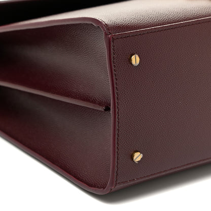 Saint Laurent Grain de Poudre Medium Classic Monogram Cassandra Top Handle Rouge Legion 9 of 19