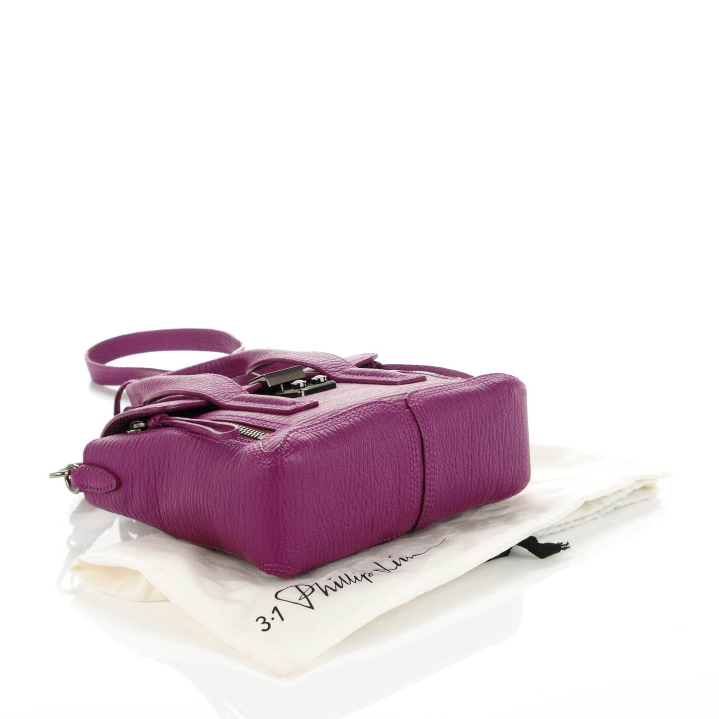 3.1 Textured Calfskin Mini Pashli Satchel Orchid