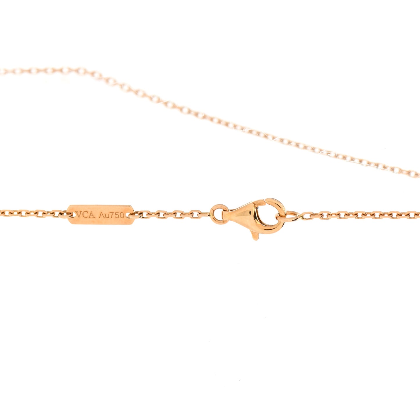 18K Yellow Gold Mother of Pearl Vintage Alhambra Pendant Necklace