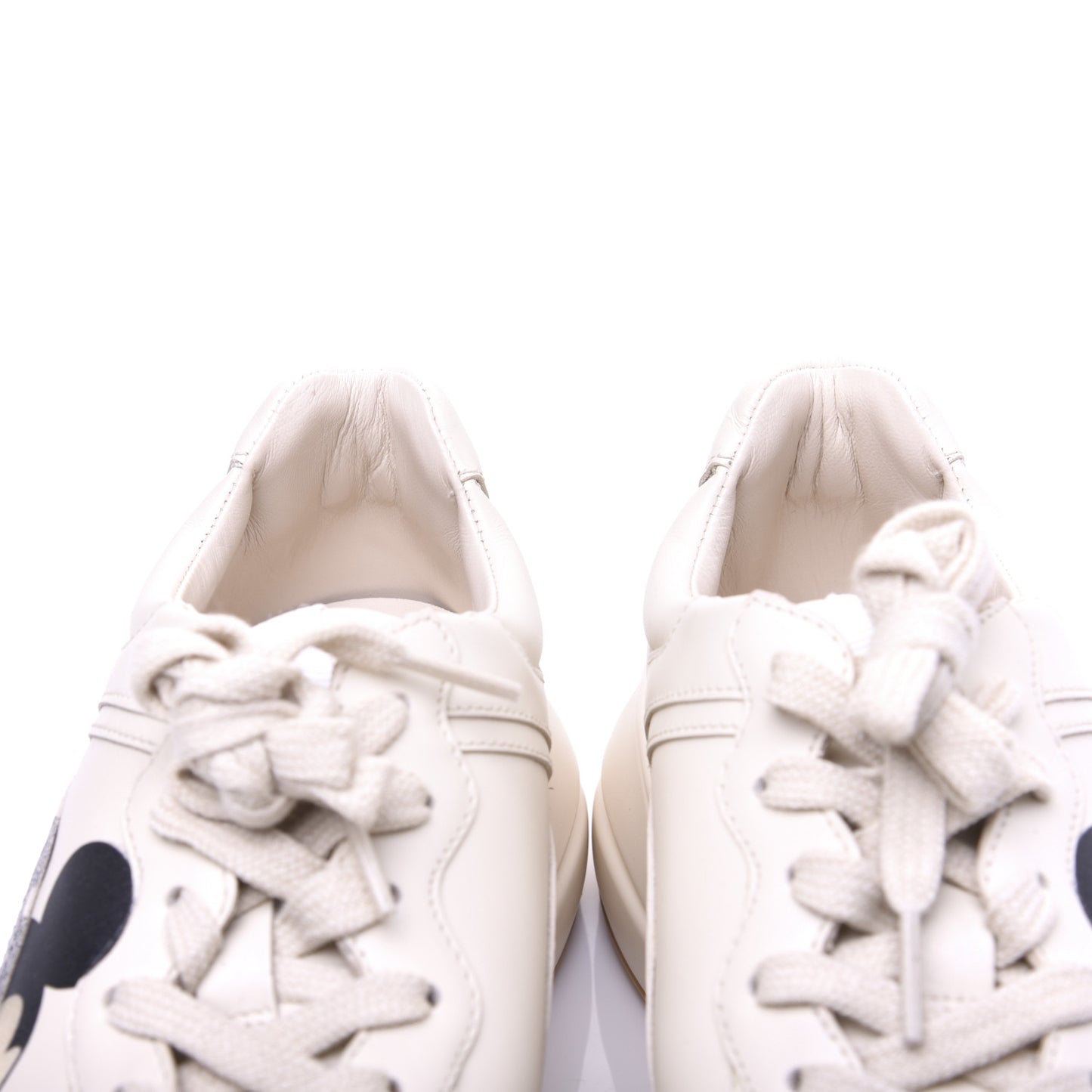 X DISNEY Calfskin Mickey Mouse Womens Rhyton Sneakers 38.5 Ivory