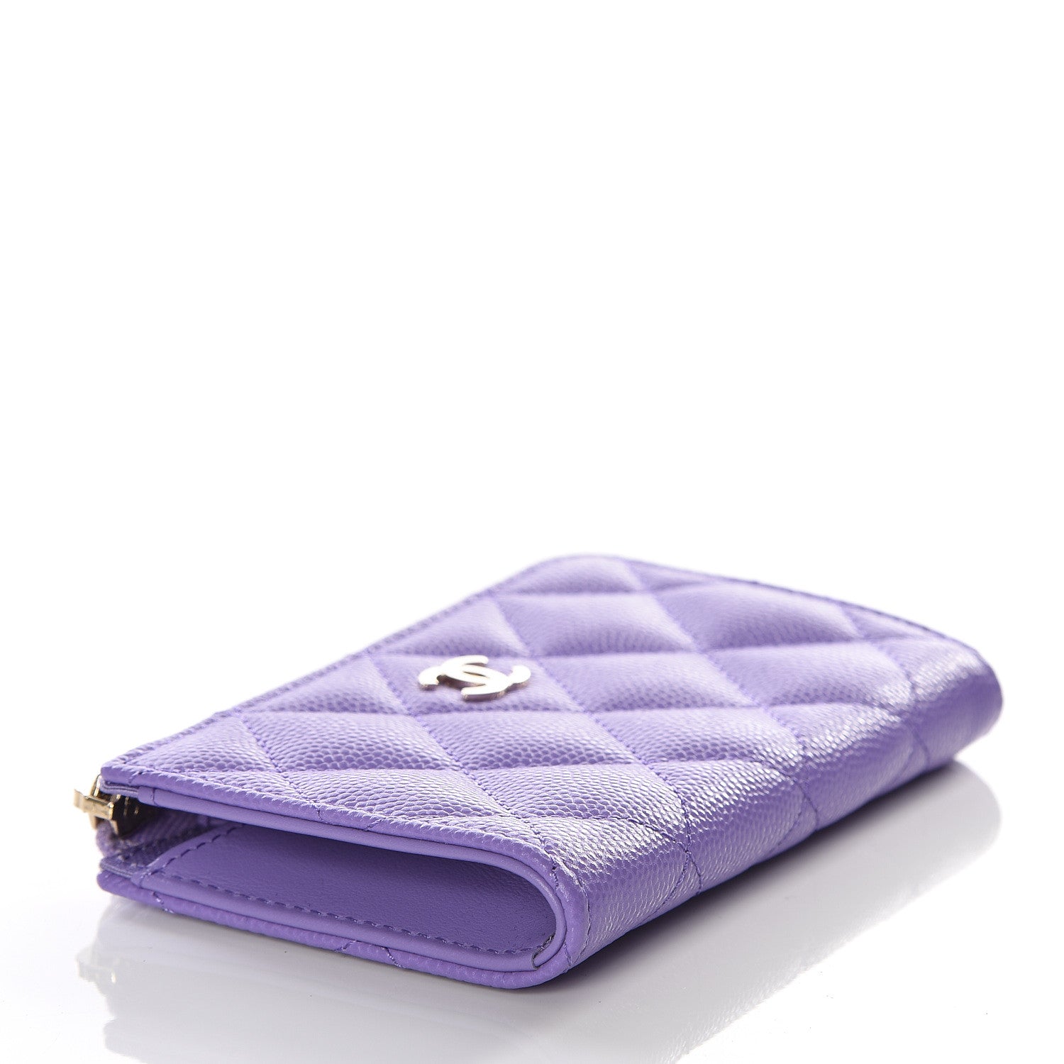 Chanel Caviar Quilted Zipped Key Holder Case Purple 3 of 11