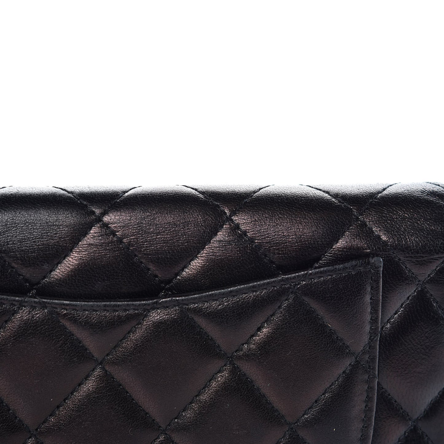 Lambskin Quilted Yen Wallet Black