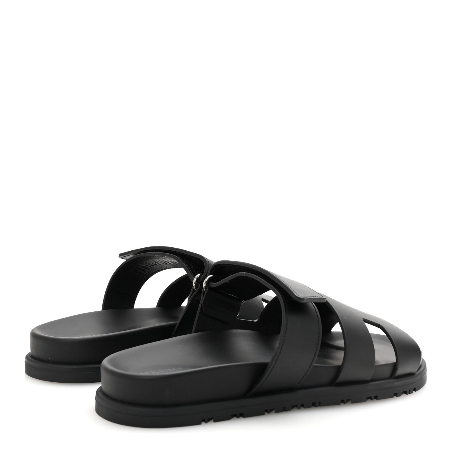 Hermes Calfskin Womens Chypre Sandals 37 Black 5 of 10