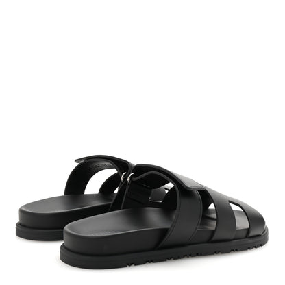 Hermes Calfskin Womens Chypre Sandals 37 Black 5 of 10