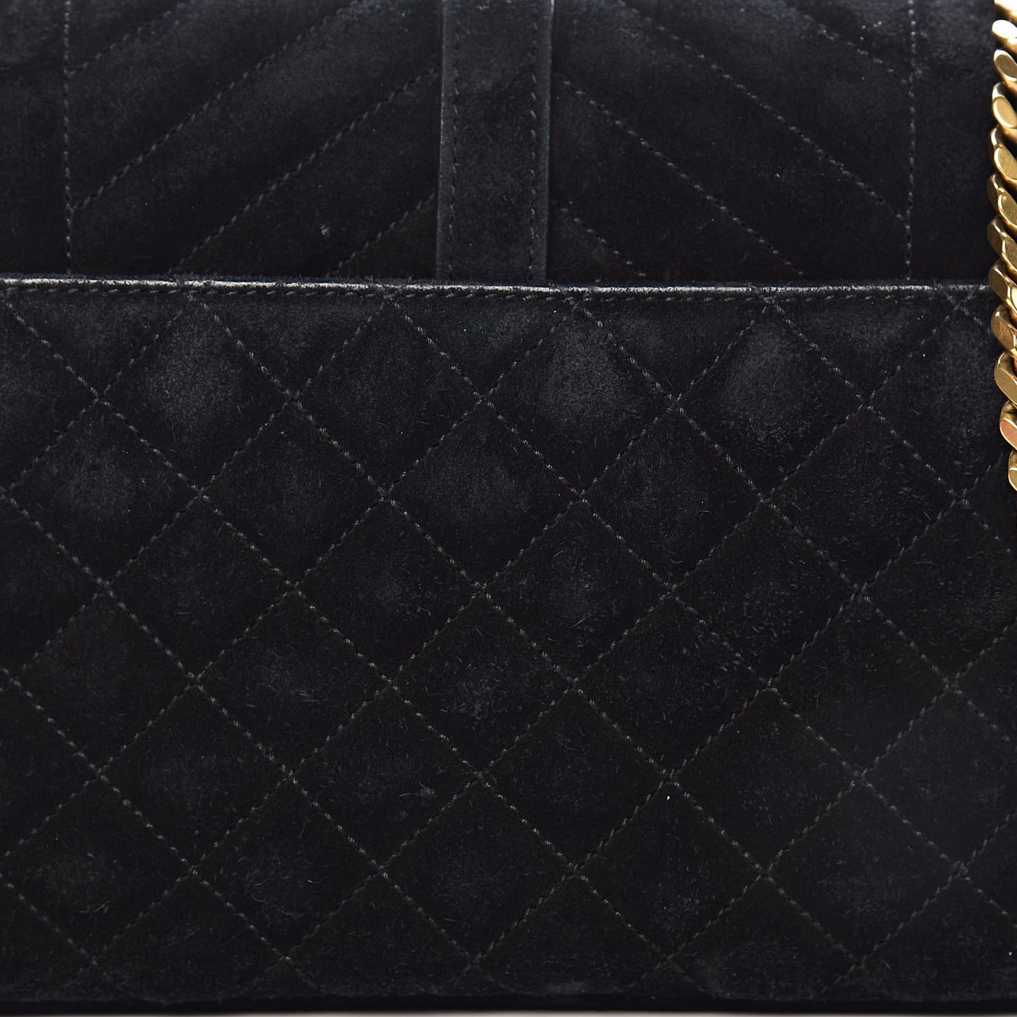 Suede Tri-Quilt Monogram Medium College Bag Black