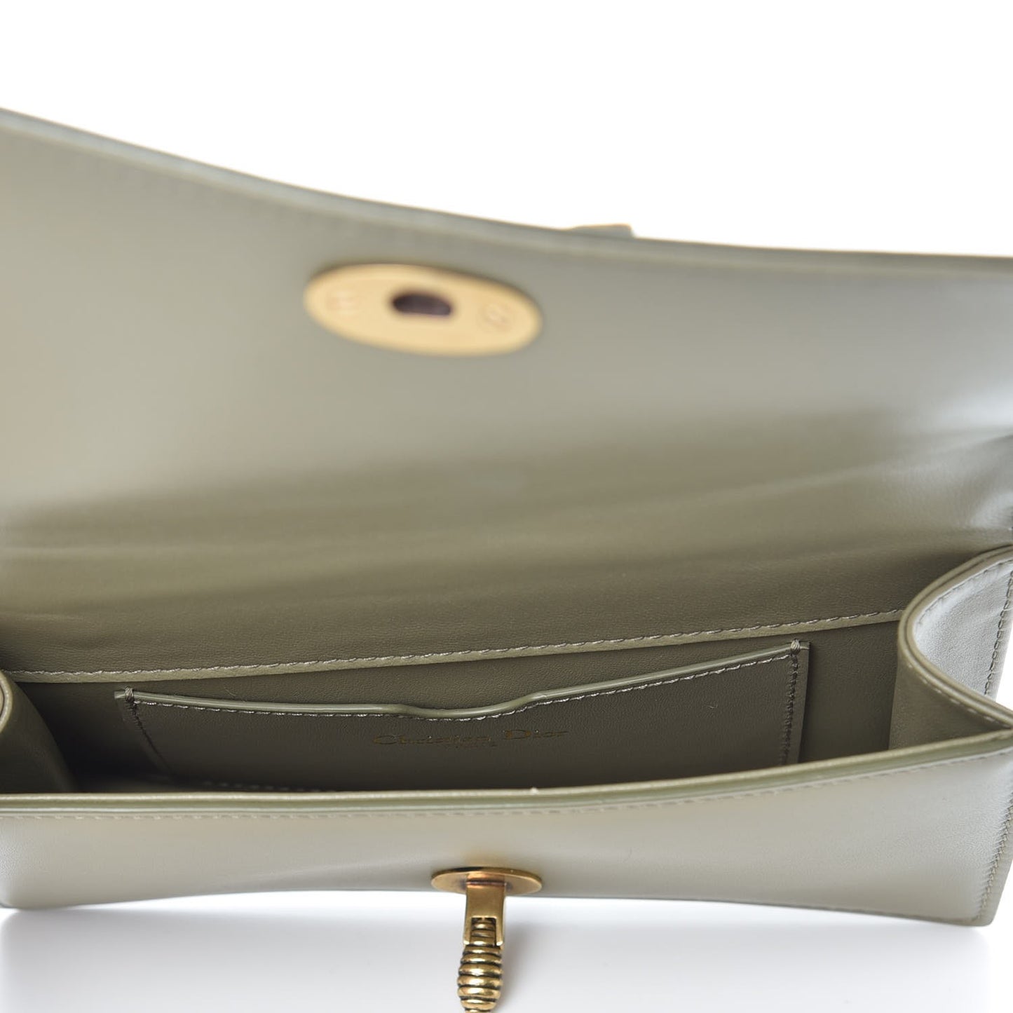 Calfskin Bee Pouch Grey Green