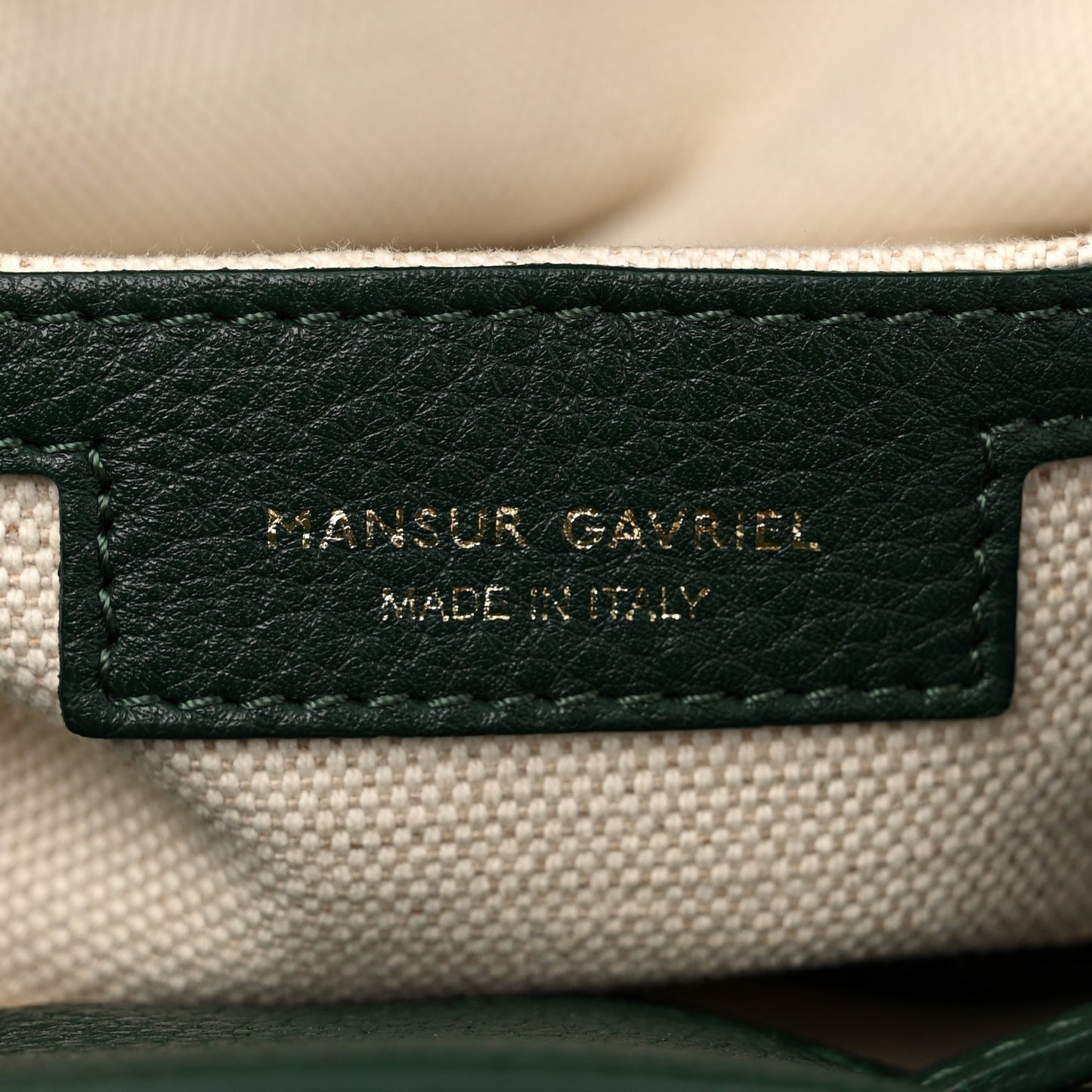 Tumbled Calfskin Mini Lady Bag Moss