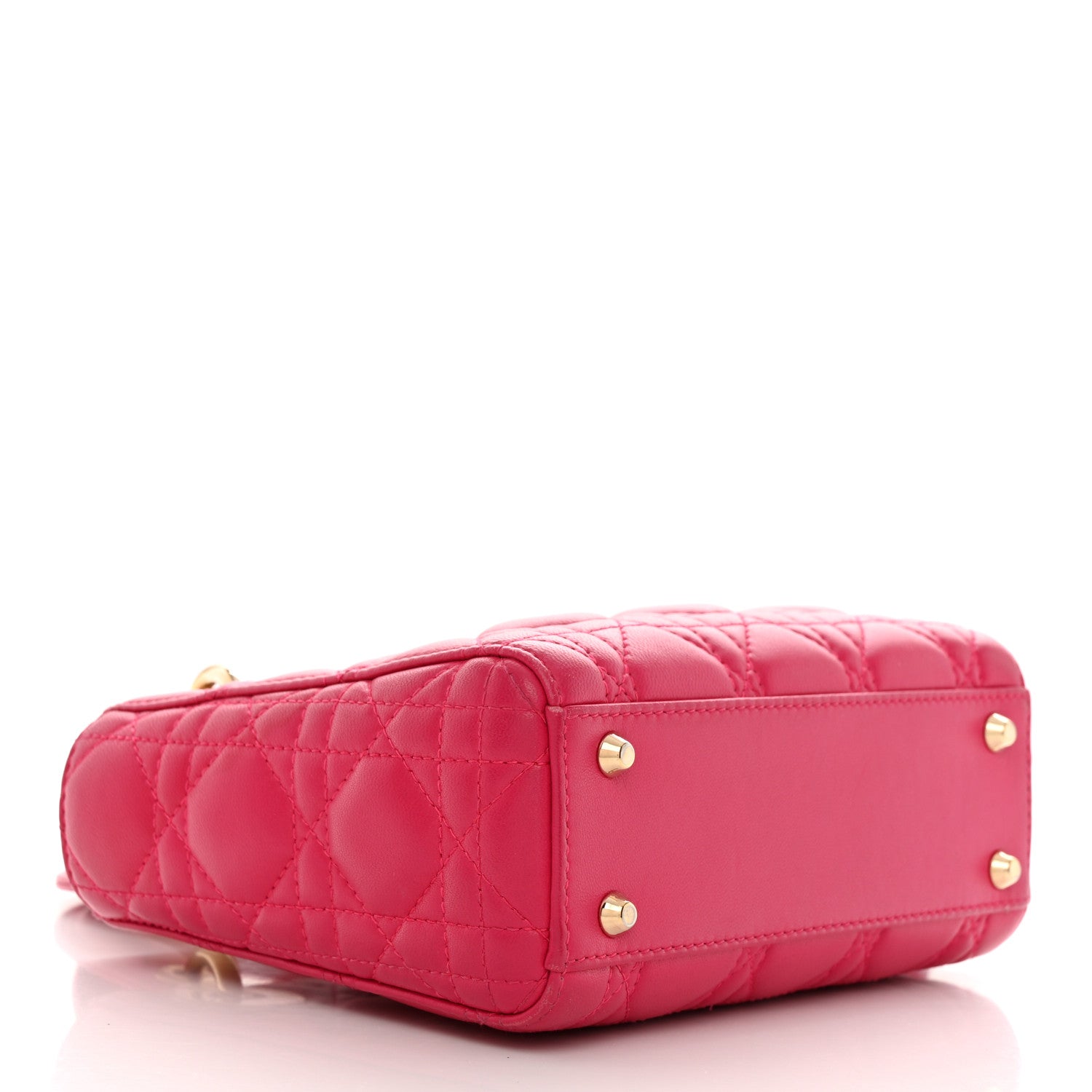 Christian Dior Lambskin Cannage Mini Lady Dior Fuchsia 4 of 13