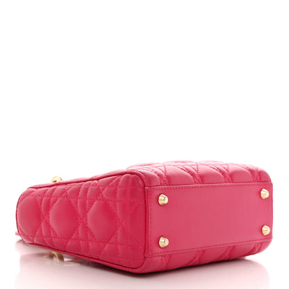 Christian Dior Lambskin Cannage Mini Lady Dior Fuchsia 4 of 13