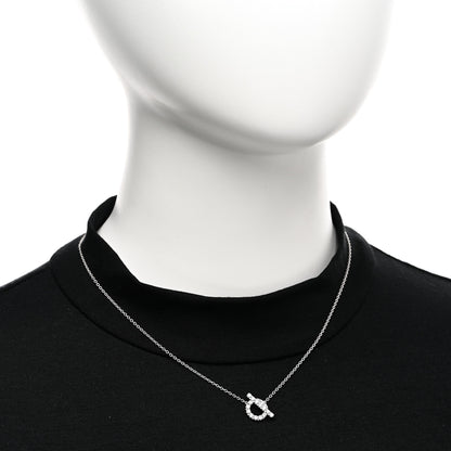 Hermes 18K White Gold Diamond Finesse Pendant Necklace 2 of 6