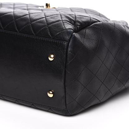 Chanel Lambskin Quilted Large Drawstring Bag Black 10 of 15