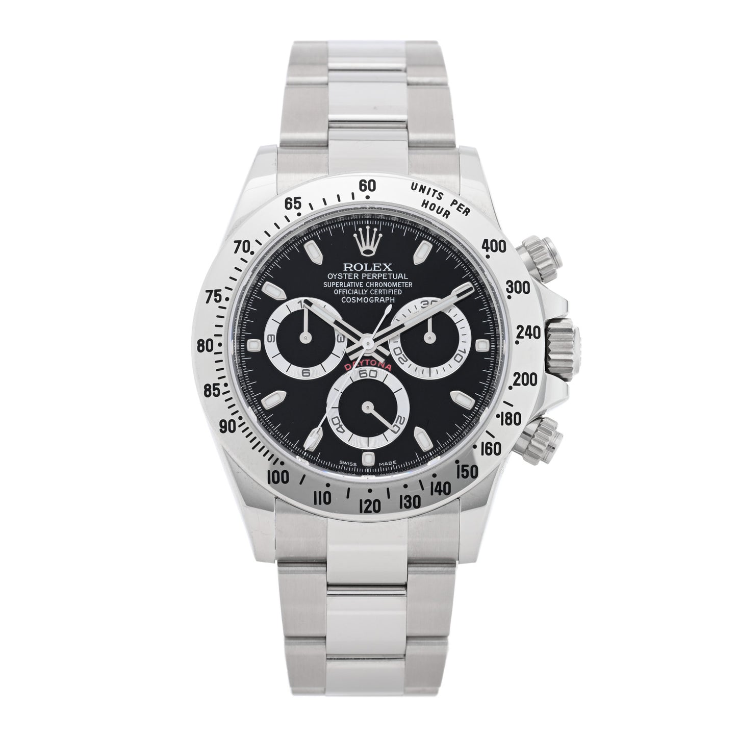 Stainless Steel 40mm Oyster Perpetual Daytona Cosmograph Watch Black 116520