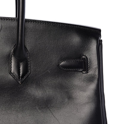 Hermes Box Birkin 35 Black Bleu Marine 17 of 42