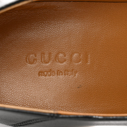 Gucci Goatskin Womens Horsebit Mid-Heel Loafers 35 Black 6 of 12