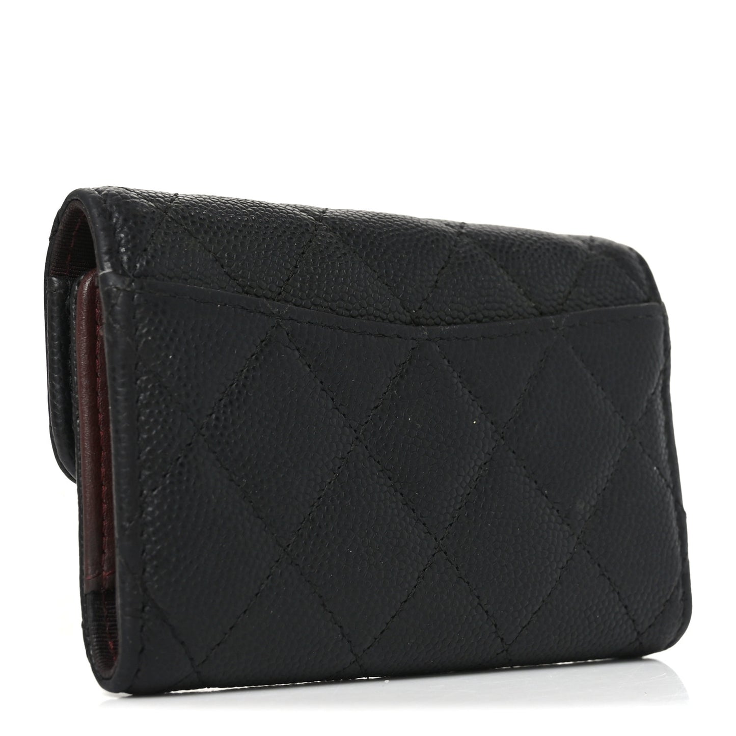 Caviar Quilted Classic 4 Key Holder Wallet Black