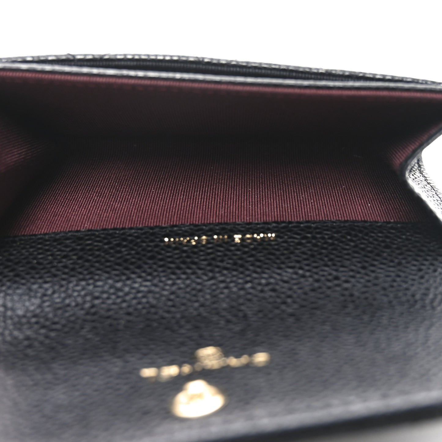 Caviar Quilted Flap Card Holder Black