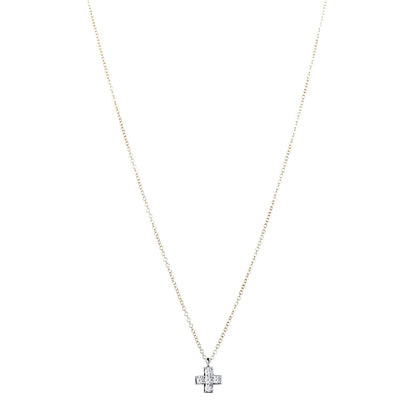 Tiffany 18K Yellow Gold Platinum Diamond Cruciform Cross Pendant Necklace 1 of 7