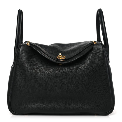 Hermes Taurillon Clemence Lindy 30 Black 1 of 9