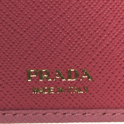 Prada Saffiano Colour Metal Compact Wallet Petalo Peonia 7 of 9