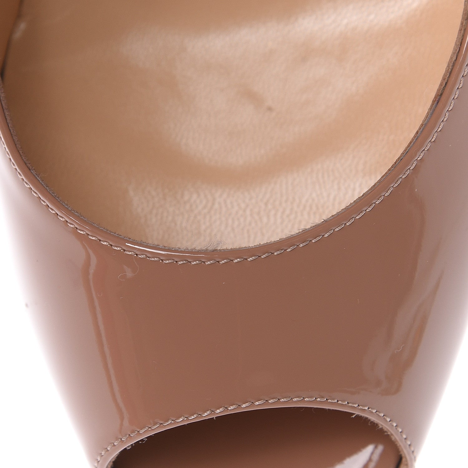 Christian Louboutin Patent Lady Peep 150 Pumps 40.5 Nude 9 of 12