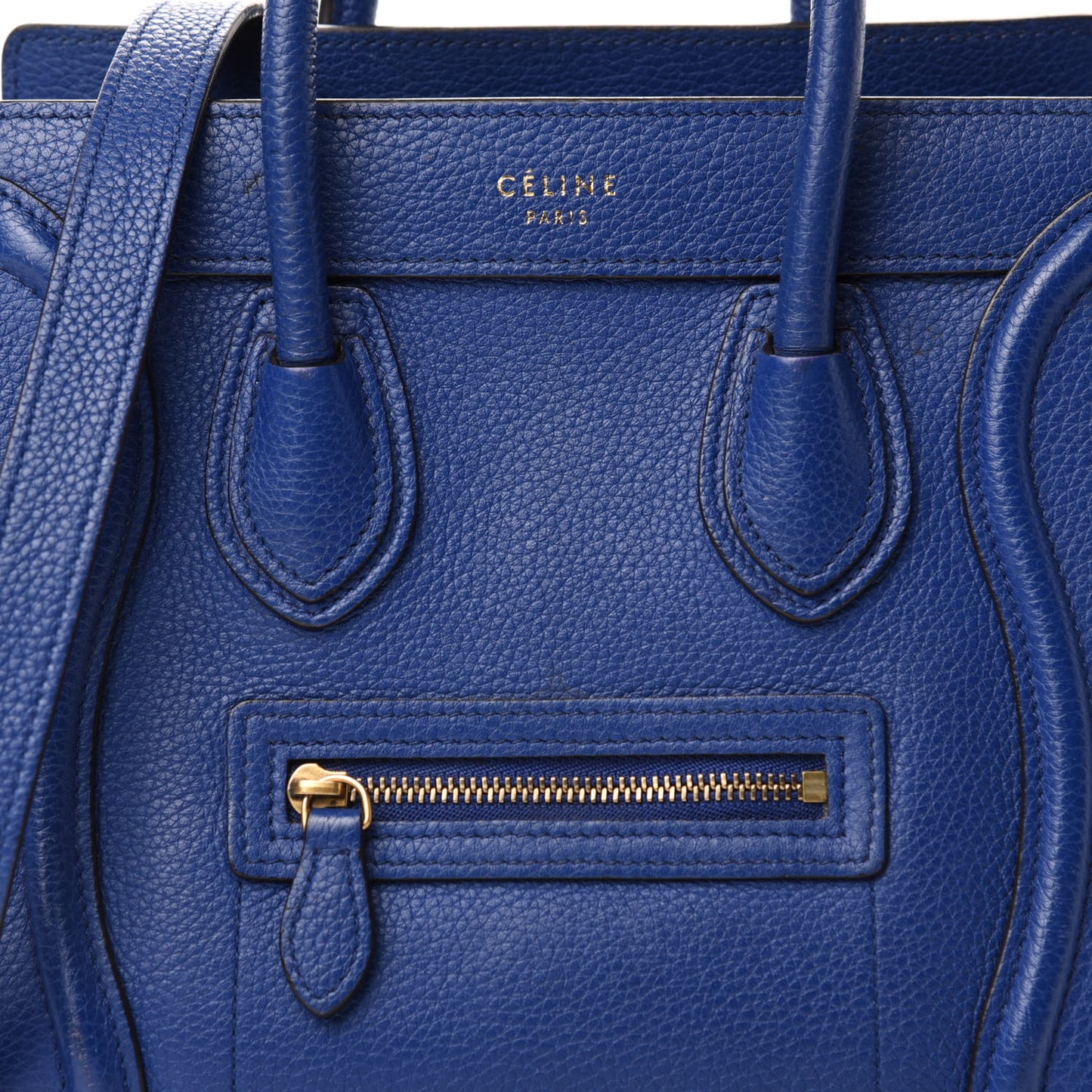 Drummed Calfskin Nano Luggage Indigo