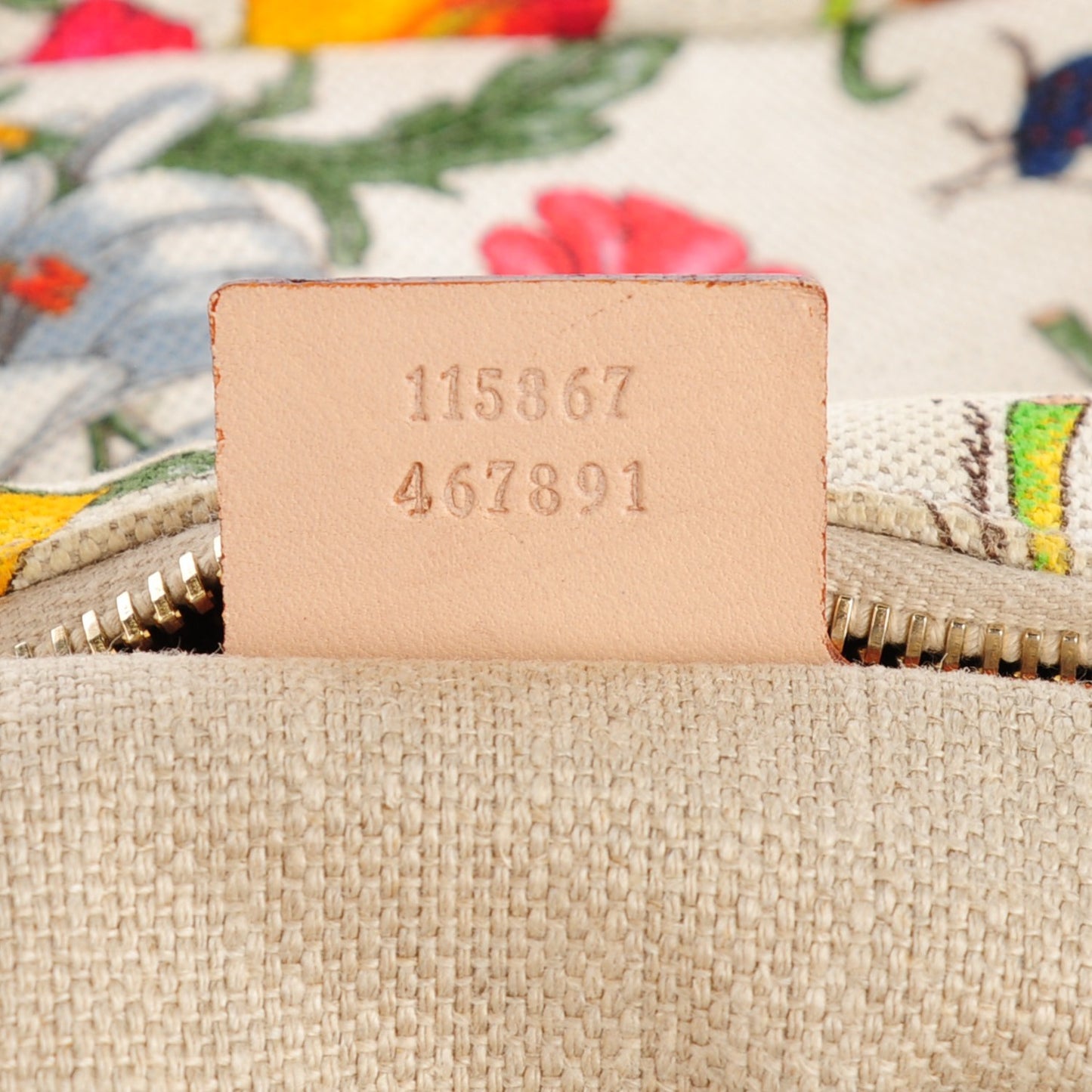 Canvas Medium Flora Floral Horsebit Chain Hobo White