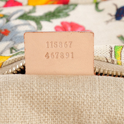 Gucci Canvas Medium Flora Floral Horsebit Chain Hobo White 7 of 8