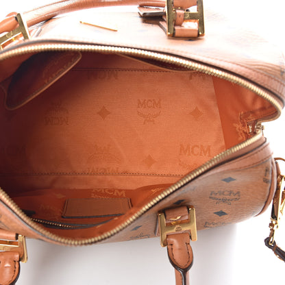 MCM Visetos Medium Boston Bag Cognac 5 of 13