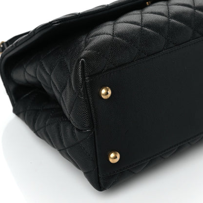 Chanel Caviar Quilted Small Coco Handle Flap Black 9 of 10
