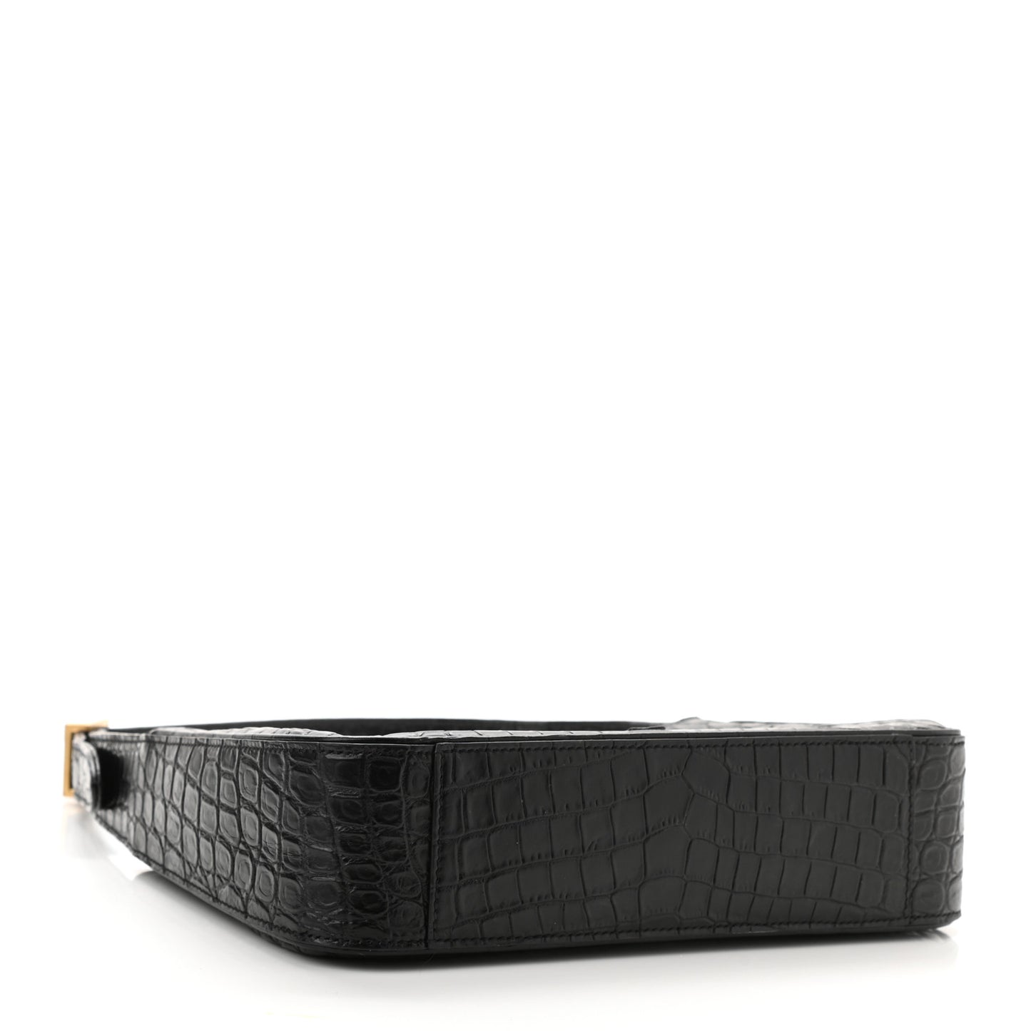 Calfskin Crocodile Embossed Le 5 A 7 Hobo Black
