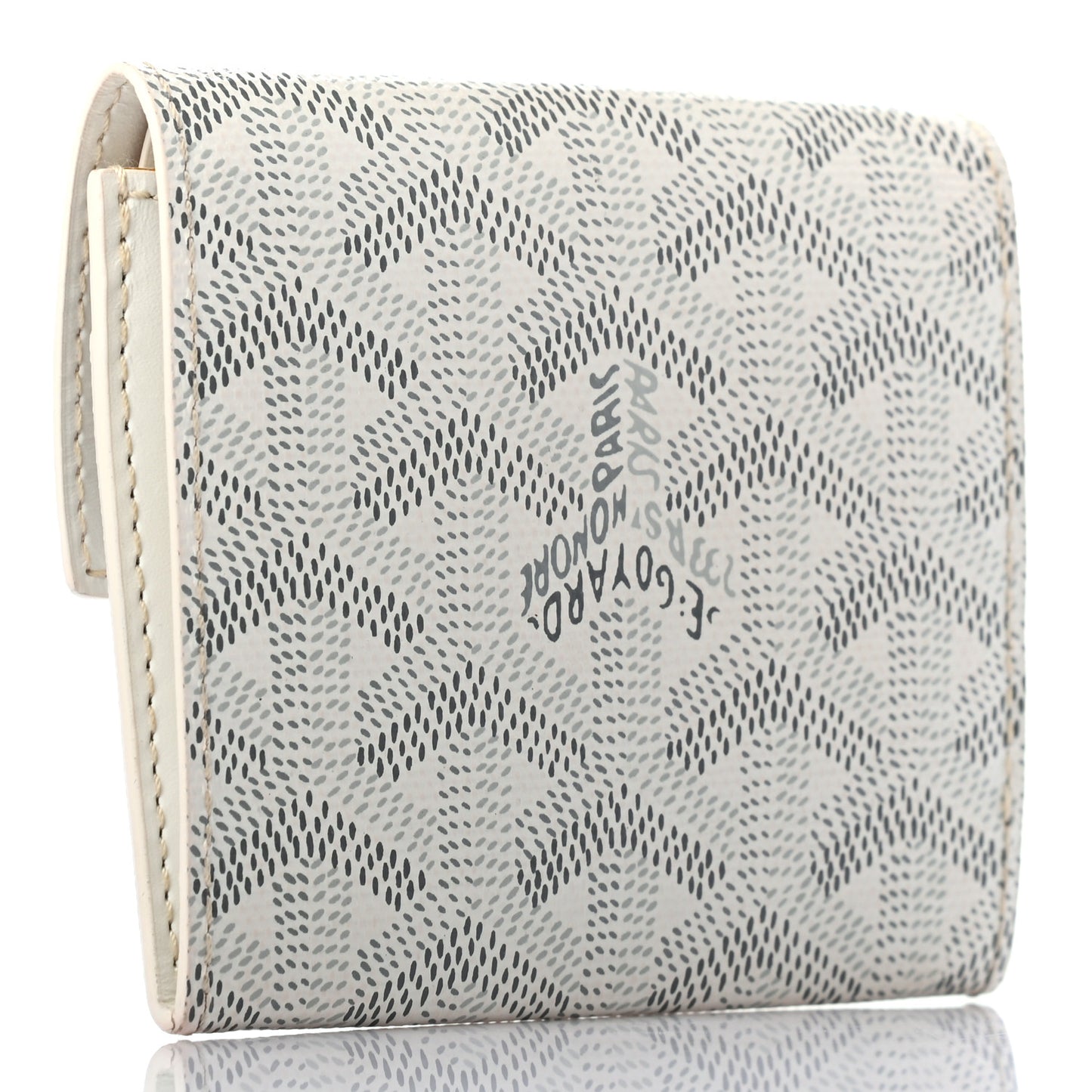 Goyardine Coin Purse Wallet White