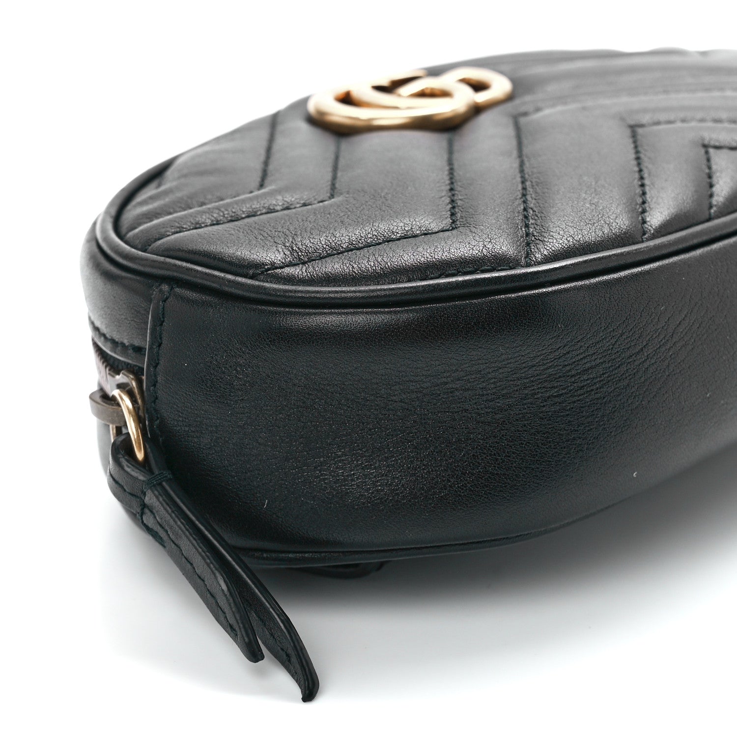 Gucci Calfskin Matelasse GG Marmont Belt Bag 75 30 Black 11 of 12