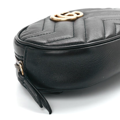 Gucci Calfskin Matelasse GG Marmont Belt Bag 75 30 Black 11 of 12